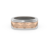 Flush Setting Men's Wedding Band Moissanite – Yellow, White, or Rose Gold 13