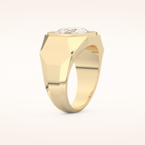 2.27 CT Oval Shaped Moissanite Halo Men's Wedding Band