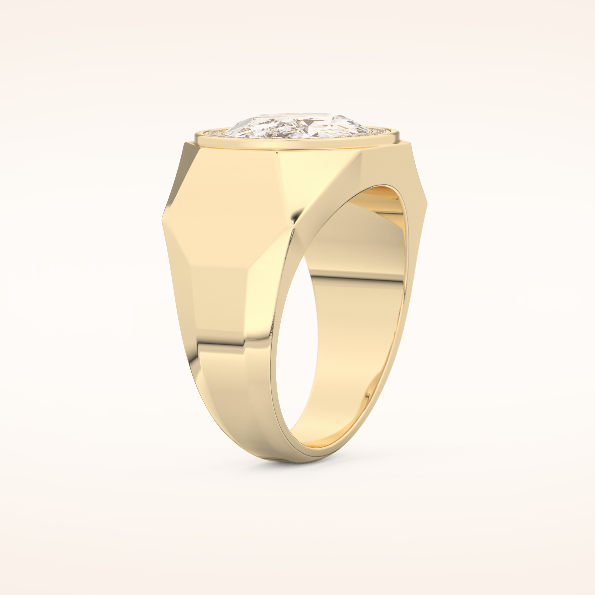 2.27 CT Oval Shaped Moissanite Halo Men's Wedding Band