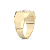 East West Oval Halo Lab Grown Diamond Men's Engagement Ring
