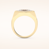 2.27 CT Oval Shaped Moissanite Halo Men's Wedding Band