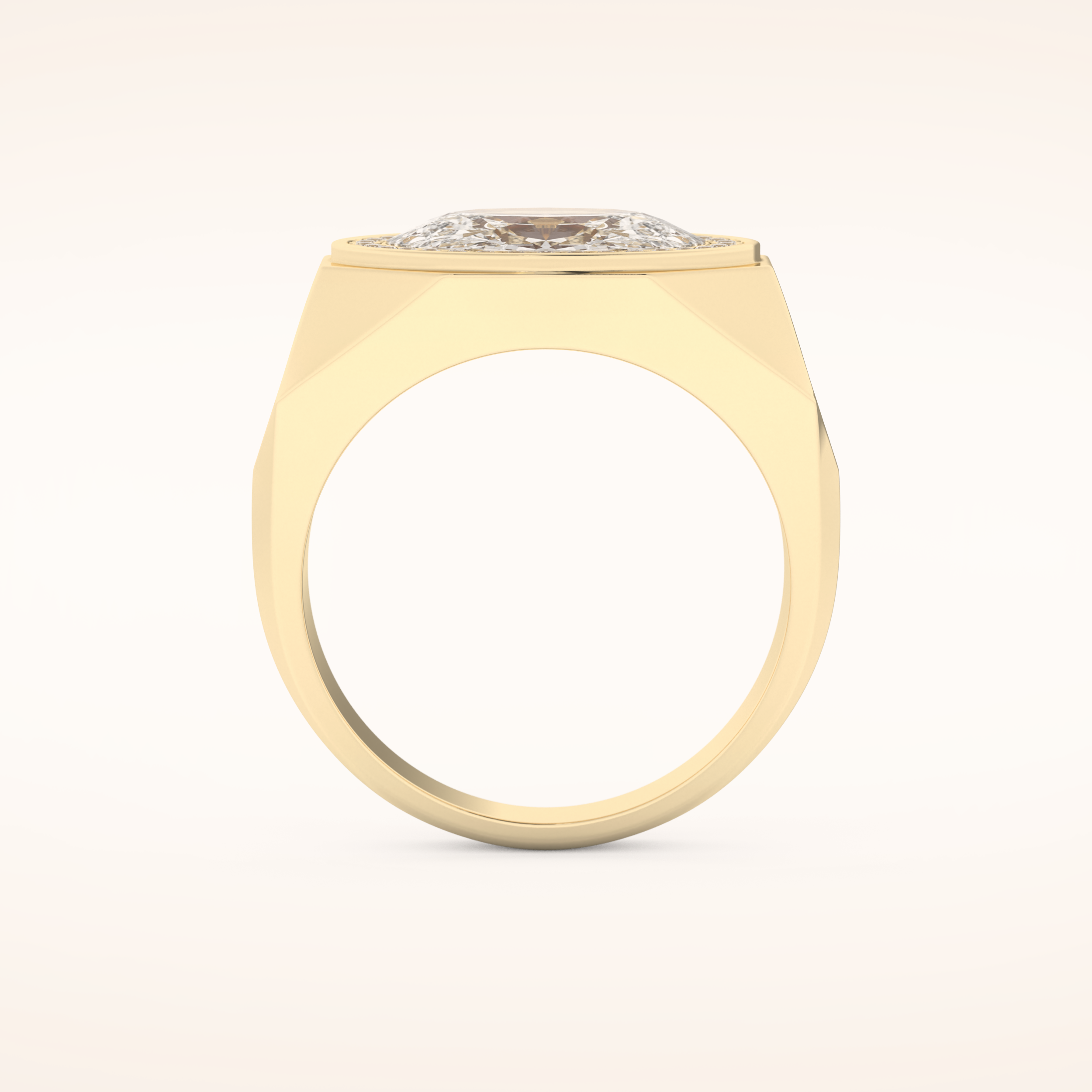 2.27 CT Oval Shaped Moissanite Halo Men's Wedding Band