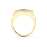 East West Oval Halo Lab Grown Diamond Men's Engagement Ring
