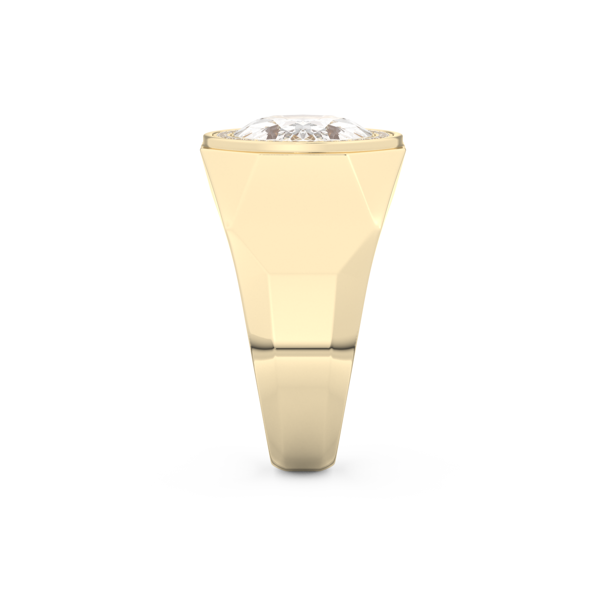 East West Oval Halo Lab Grown Diamond Men's Engagement Ring