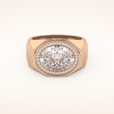 2.27 CT Oval Shaped Moissanite Halo Men's Wedding Band