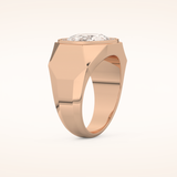 2.27 CT Oval Shaped Moissanite Halo Men's Wedding Band