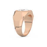 East West Oval Halo Lab Grown Diamond Men's Engagement Ring