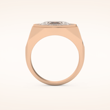 2.27 CT Oval Shaped Moissanite Halo Men's Wedding Band