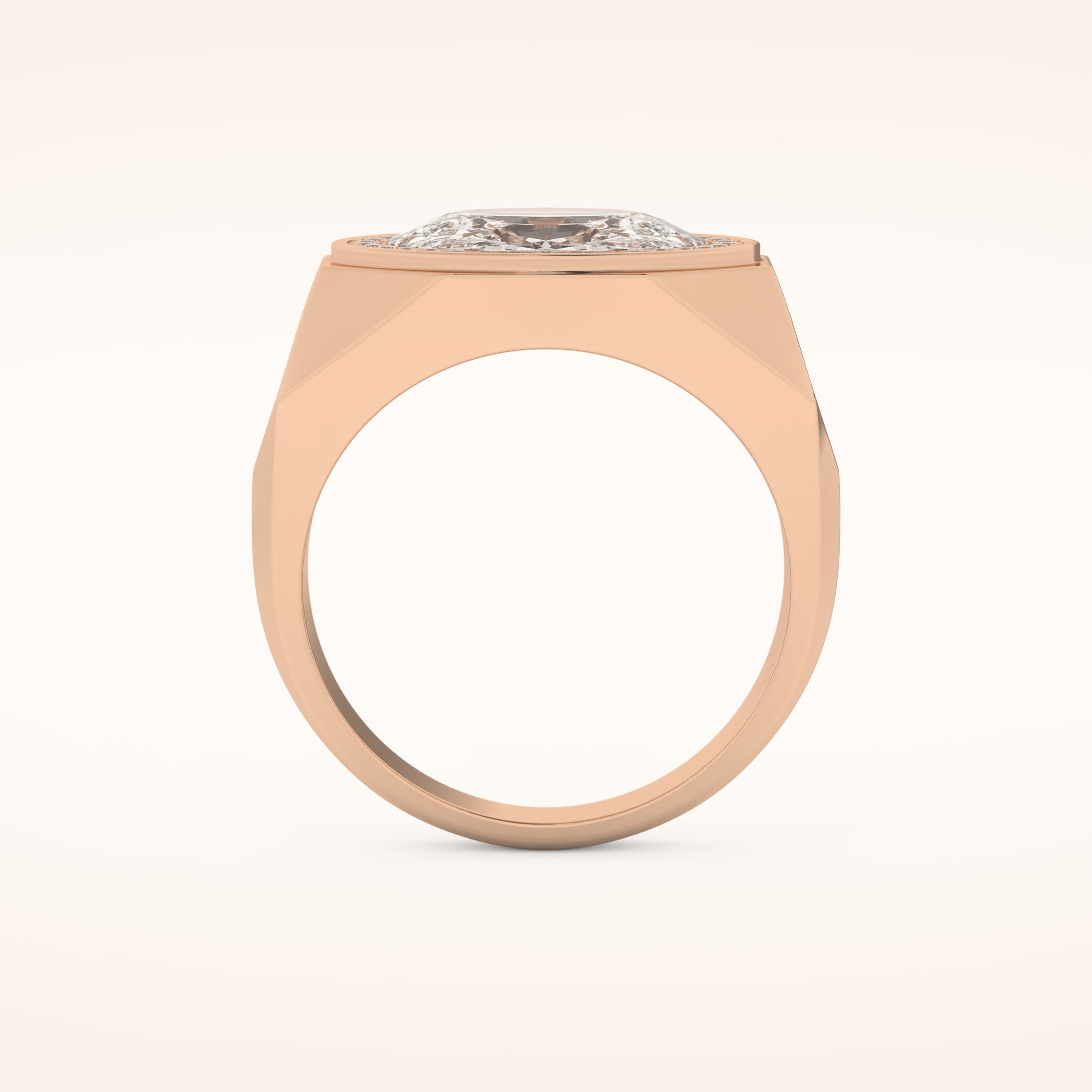 2.27 CT Oval Shaped Moissanite Halo Men's Wedding Band