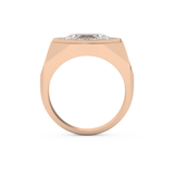 East West Oval Halo Lab Grown Diamond Men's Engagement Ring
