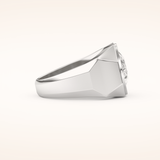 2.27 CT Oval Shaped Moissanite Halo Men's Wedding Band