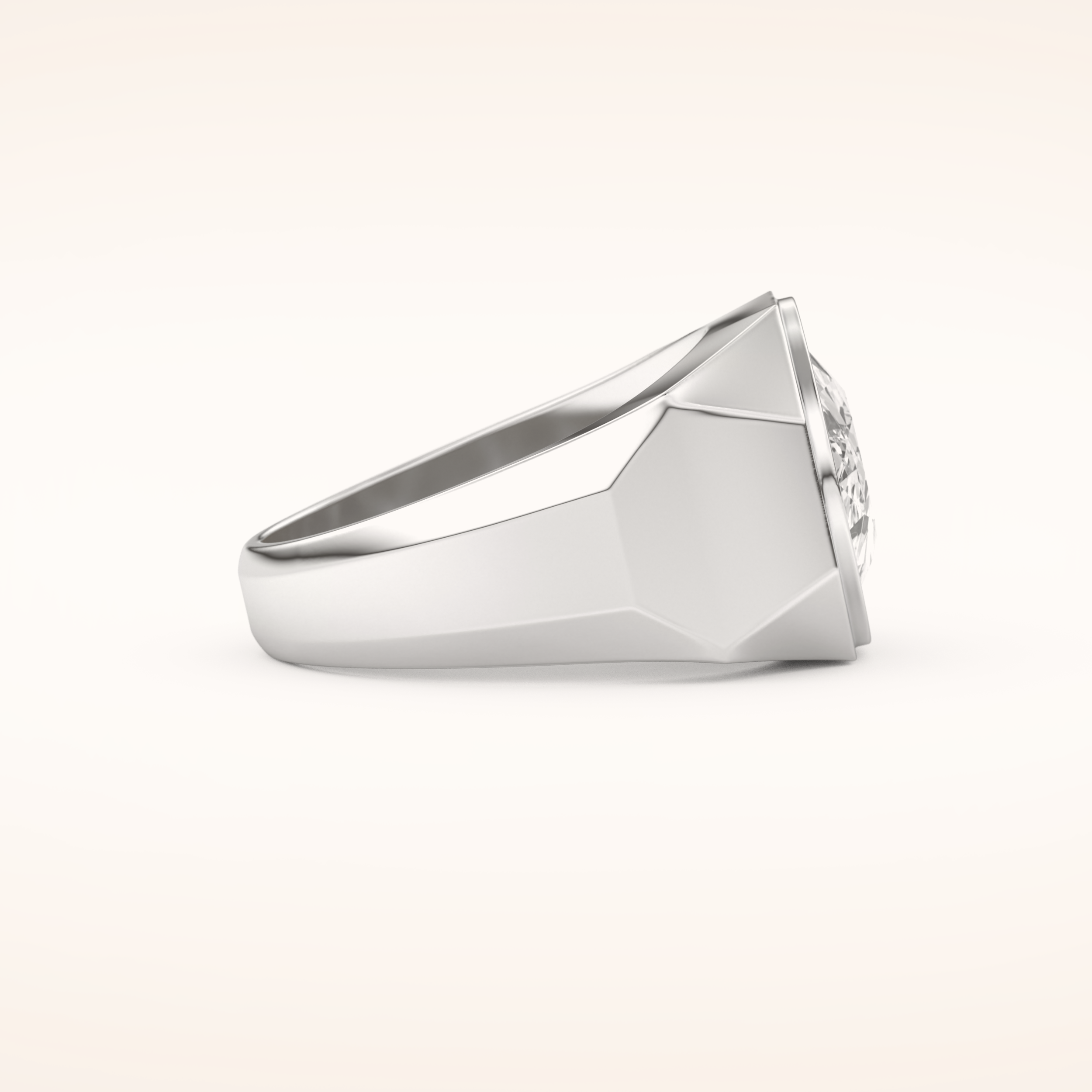2.27 CT Oval Shaped Moissanite Halo Men's Wedding Band