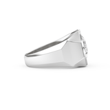 East West Oval Halo Lab Grown Diamond Men's Engagement Ring