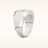2.27 CT Oval Shaped Moissanite Halo Men's Wedding Band