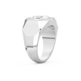 East West Oval Halo Lab Grown Diamond Men's Engagement Ring