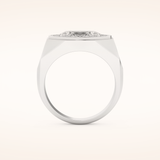 2.27 CT Oval Shaped Moissanite Halo Men's Wedding Band