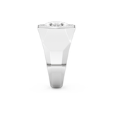 East West Oval Halo Lab Grown Diamond Men's Engagement Ring