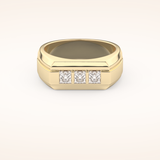 0.536 TCW Round Shaped Moissanite Multi Stone Men's Wedding Band