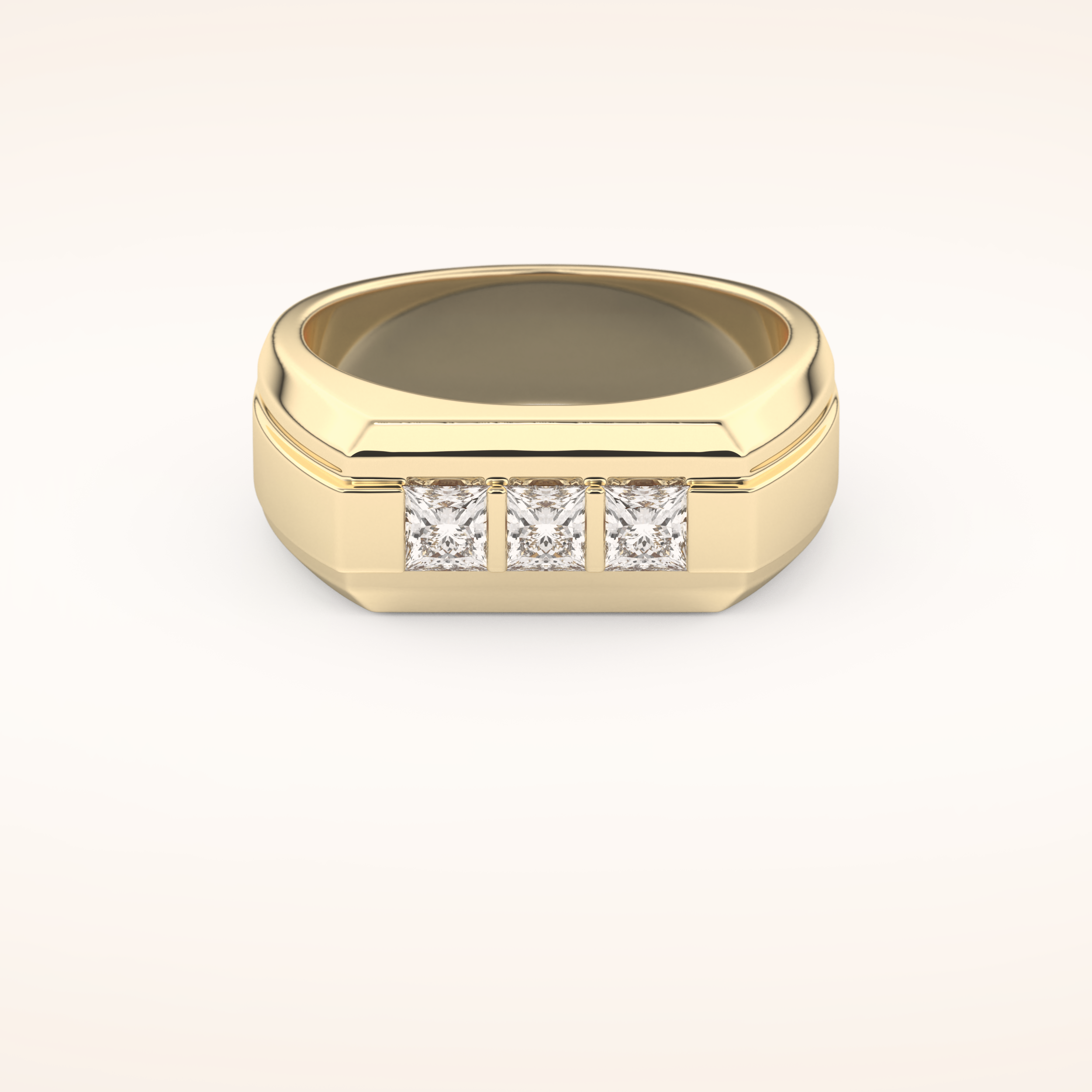 0.536 TCW Round Shaped Moissanite Multi Stone Men's Wedding Band