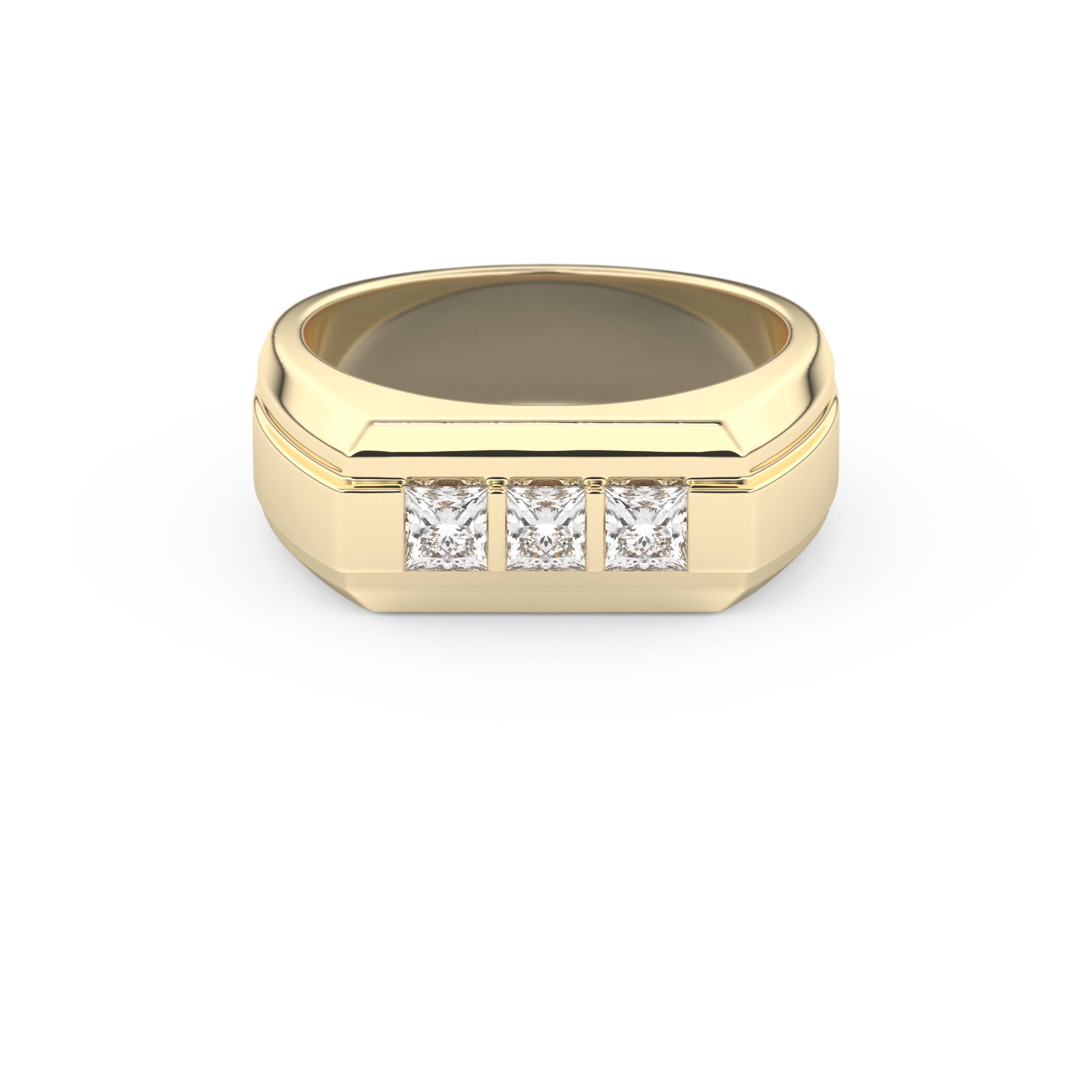 0.536 TCW Princess Lab Grown Diamond Men's Wedding Band