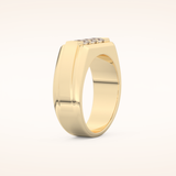 0.536 TCW Round Shaped Moissanite Multi Stone Men's Wedding Band