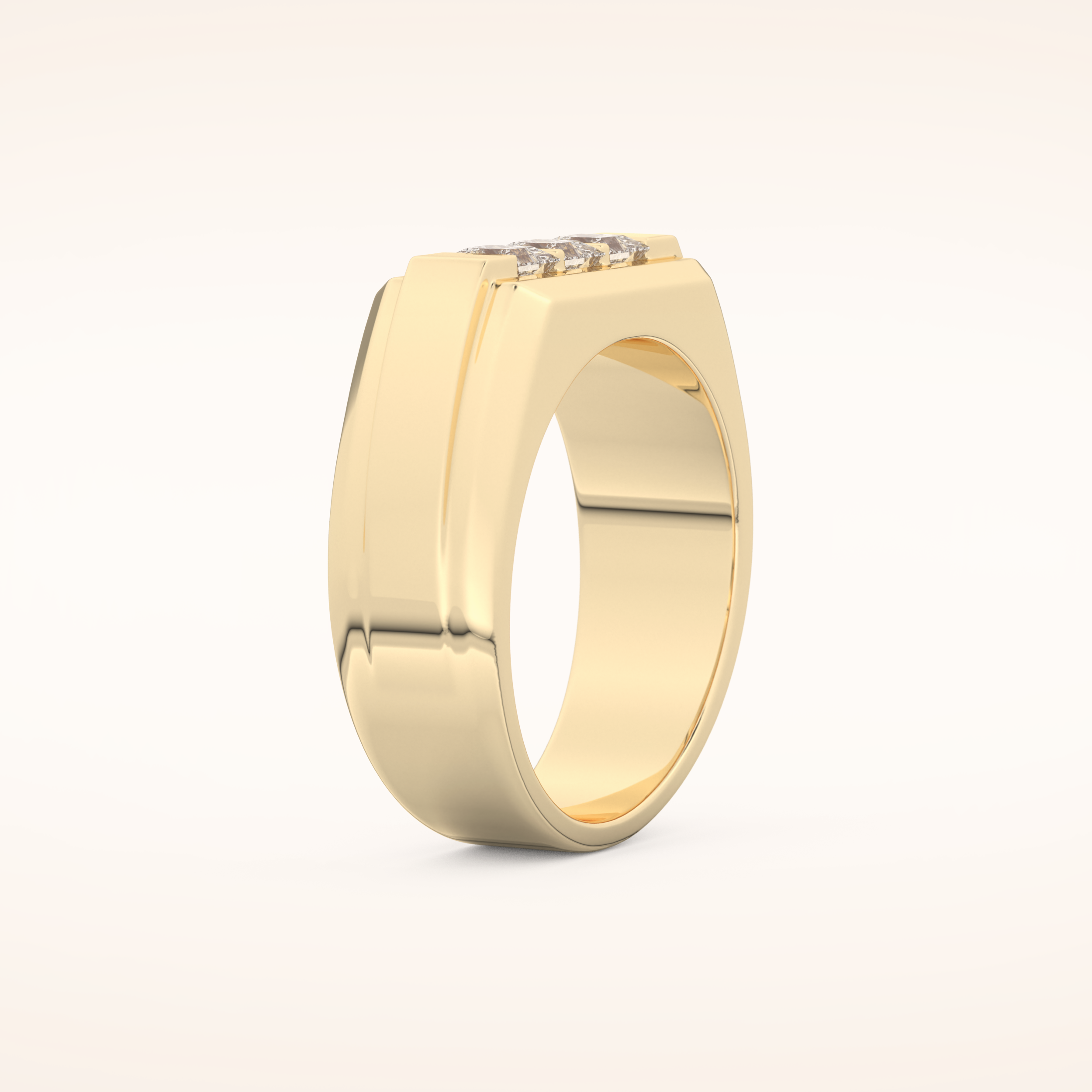 0.536 TCW Round Shaped Moissanite Multi Stone Men's Wedding Band