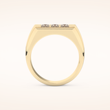 0.536 TCW Round Shaped Moissanite Multi Stone Men's Wedding Band