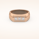 0.536 TCW Round Shaped Moissanite Multi Stone Men's Wedding Band