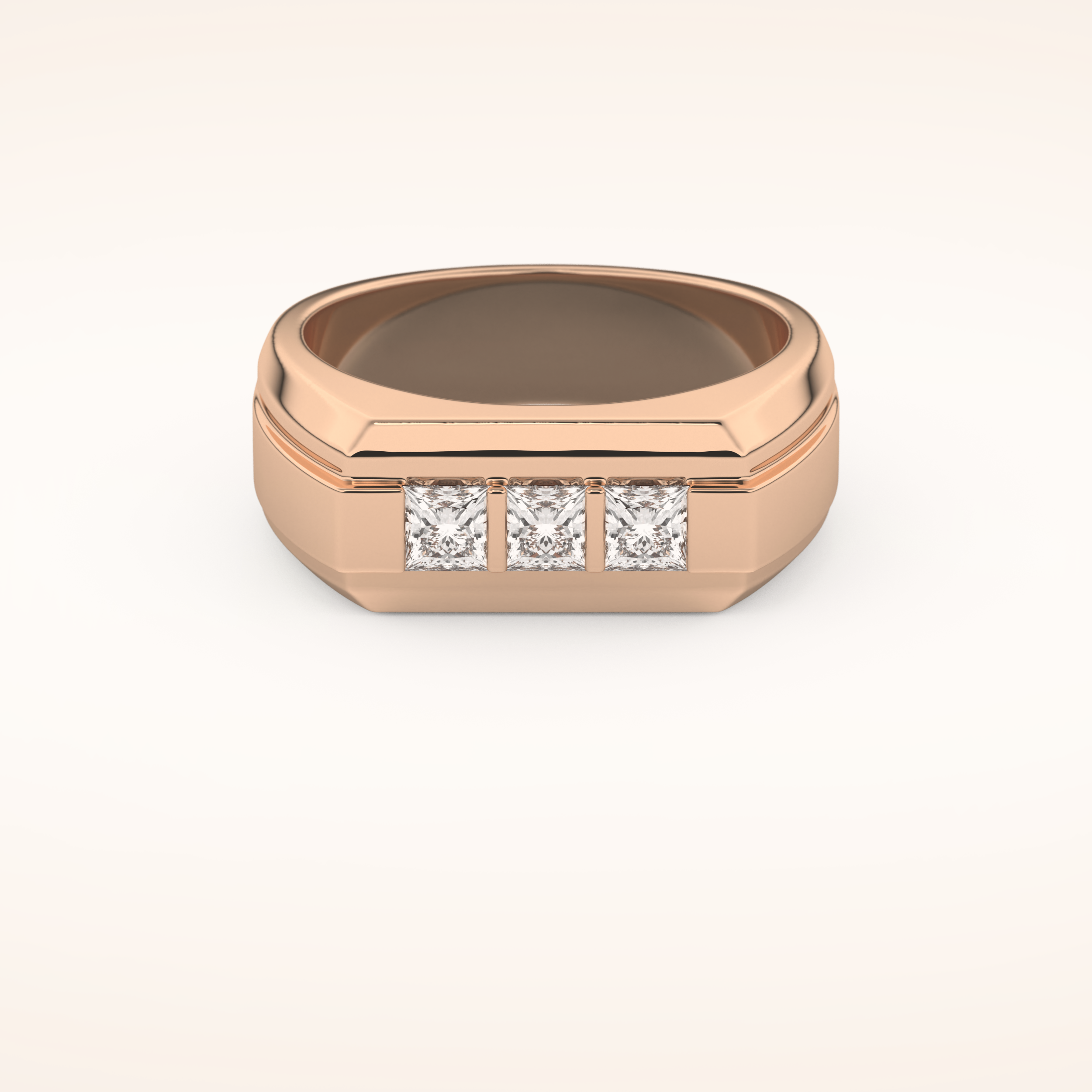 0.536 TCW Round Shaped Moissanite Multi Stone Men's Wedding Band
