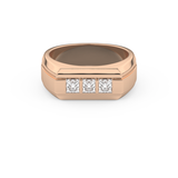 0.536 TCW Princess Lab Grown Diamond Men's Wedding Band