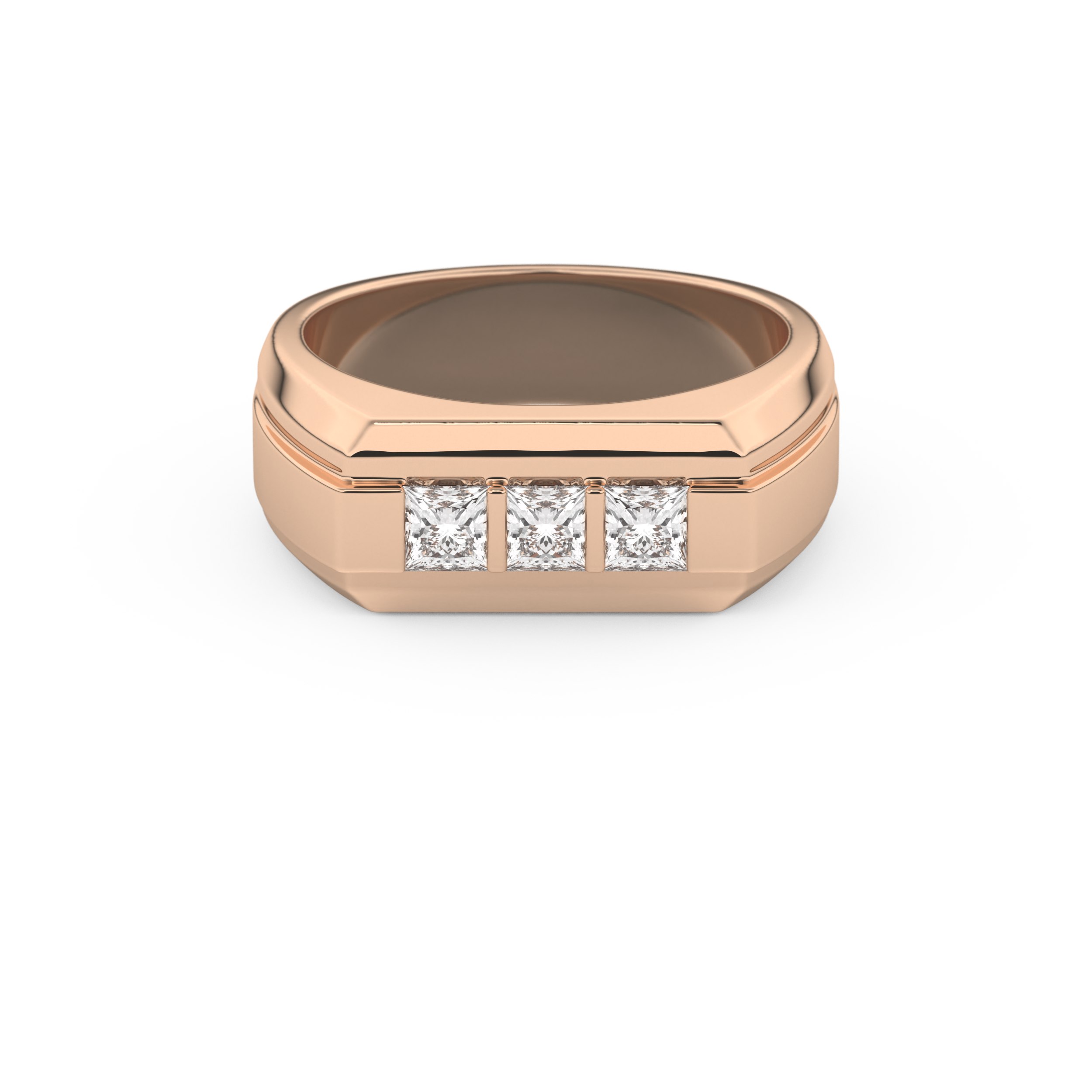 0.536 TCW Princess Lab Grown Diamond Men's Wedding Band