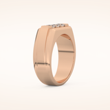 0.536 TCW Round Shaped Moissanite Multi Stone Men's Wedding Band