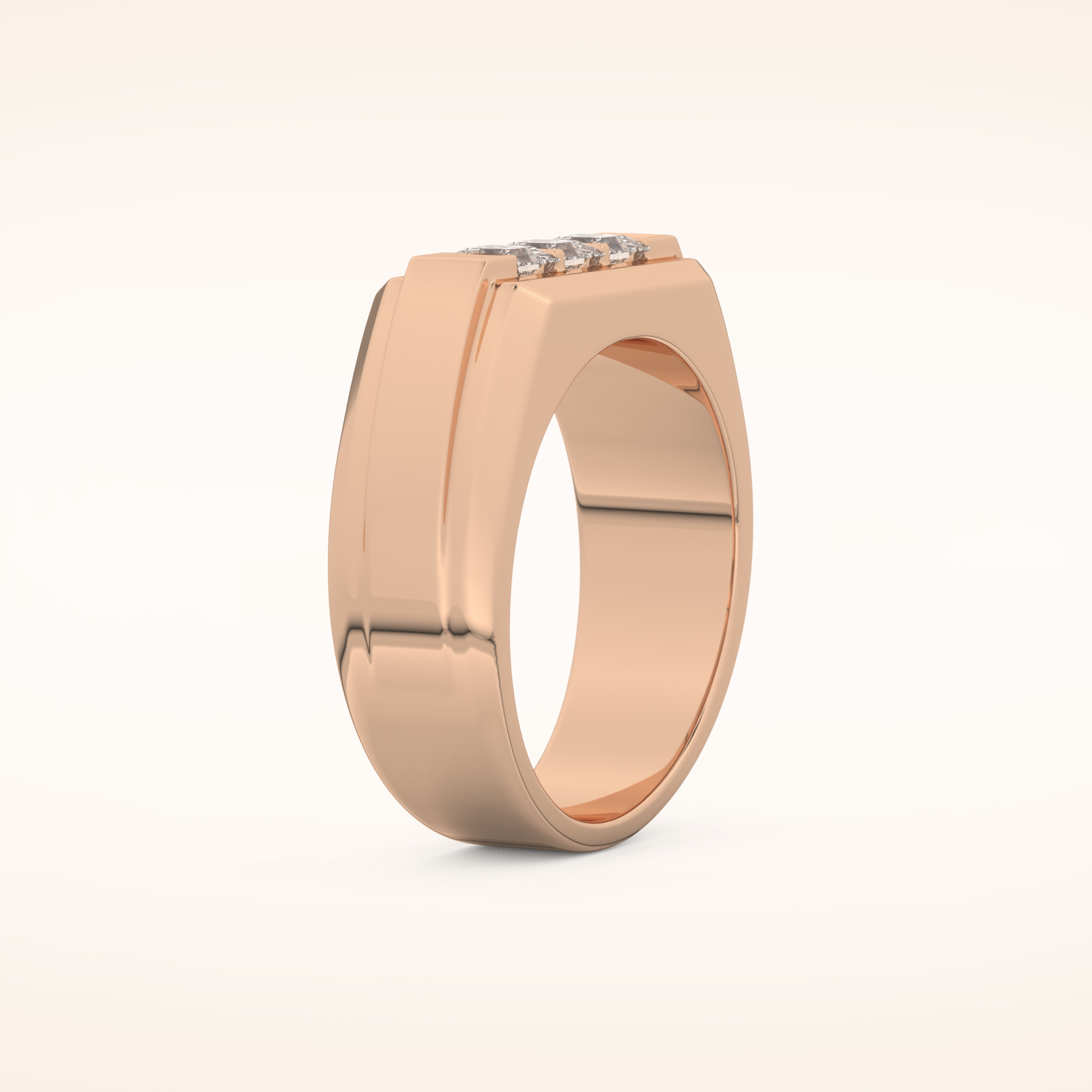 0.536 TCW Round Shaped Moissanite Multi Stone Men's Wedding Band