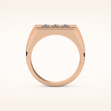 0.536 TCW Round Shaped Moissanite Multi Stone Men's Wedding Band