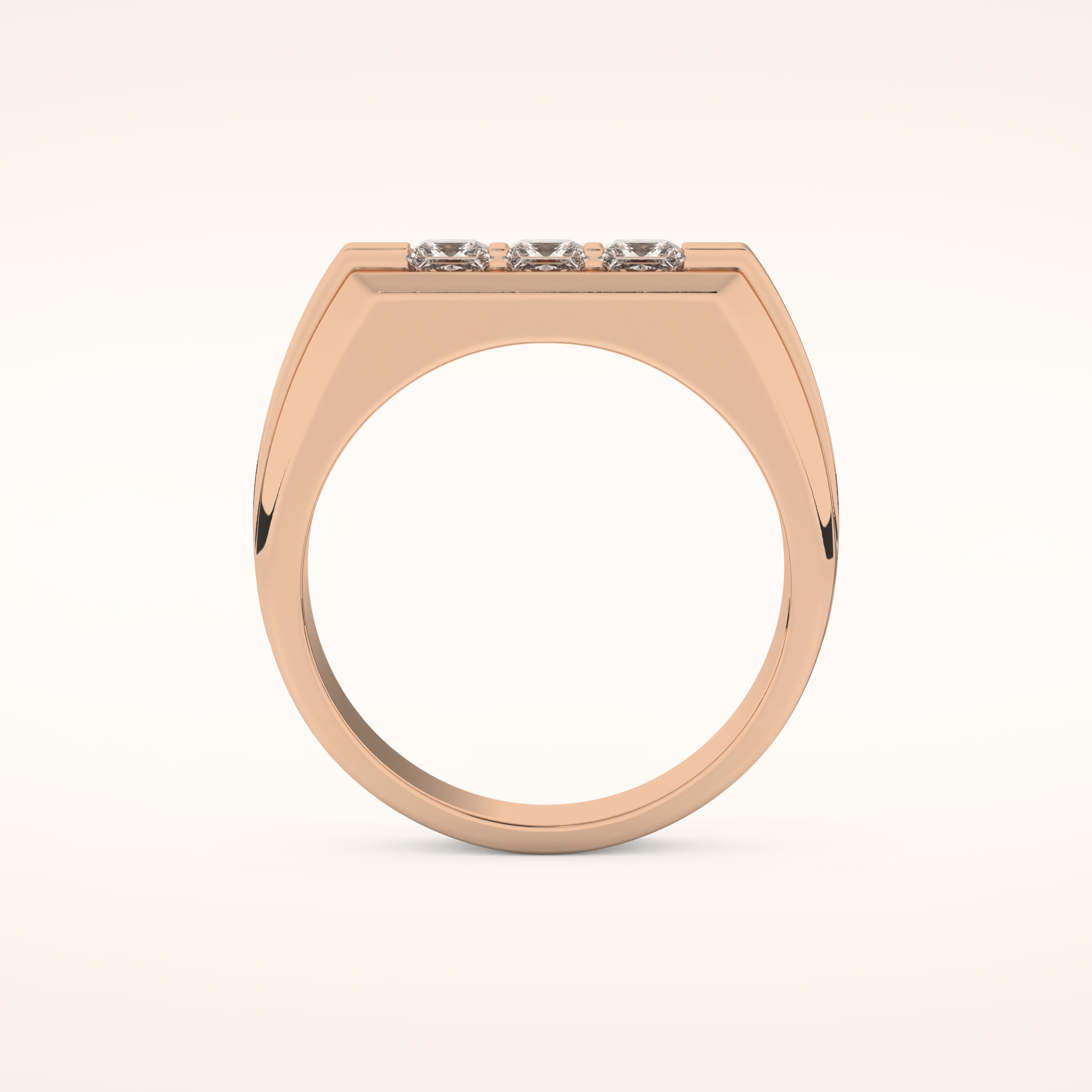 0.536 TCW Round Shaped Moissanite Multi Stone Men's Wedding Band
