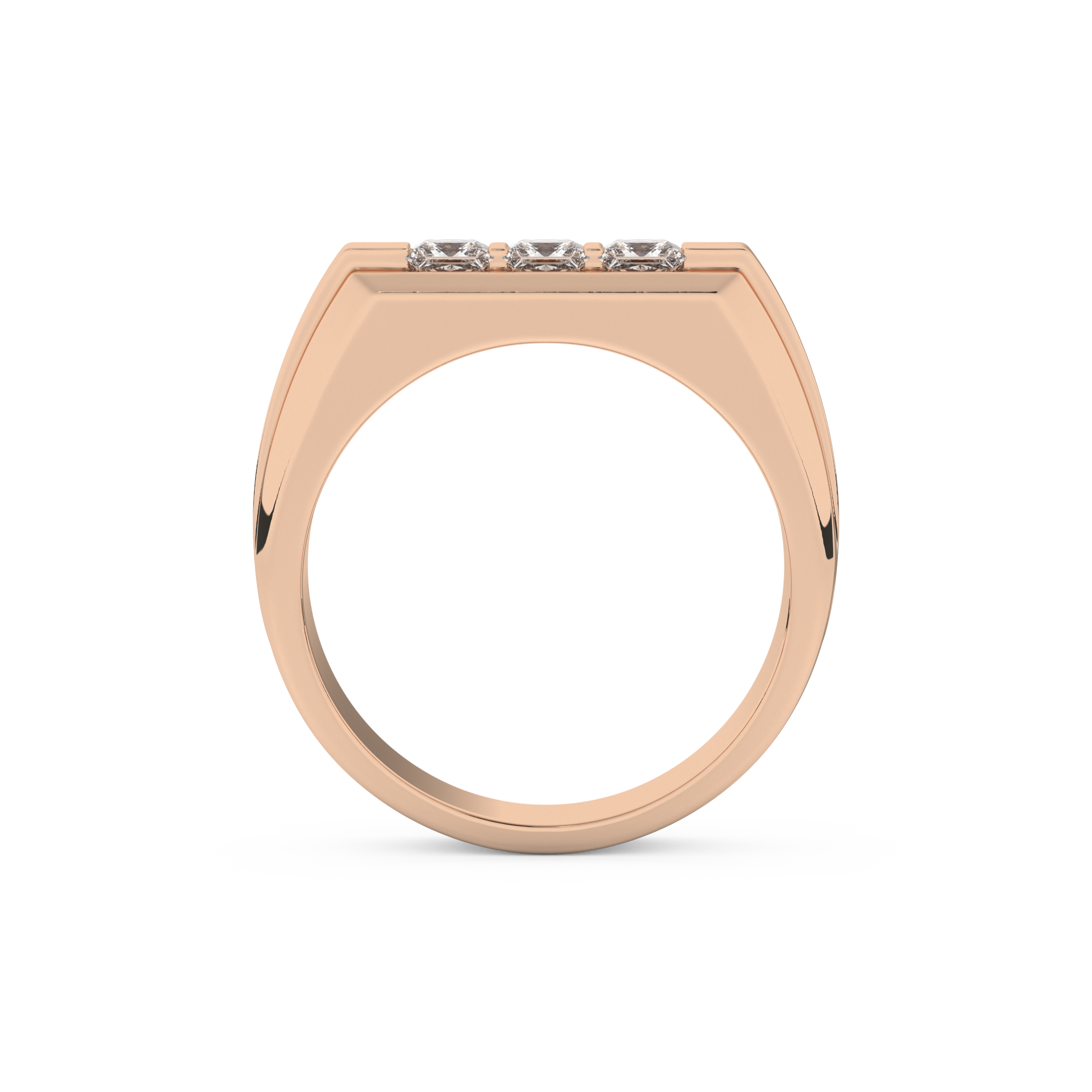0.536 TCW Princess Lab Grown Diamond Men's Wedding Band