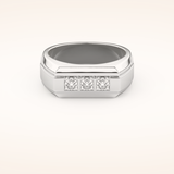 0.536 TCW Round Shaped Moissanite Multi Stone Men's Wedding Band