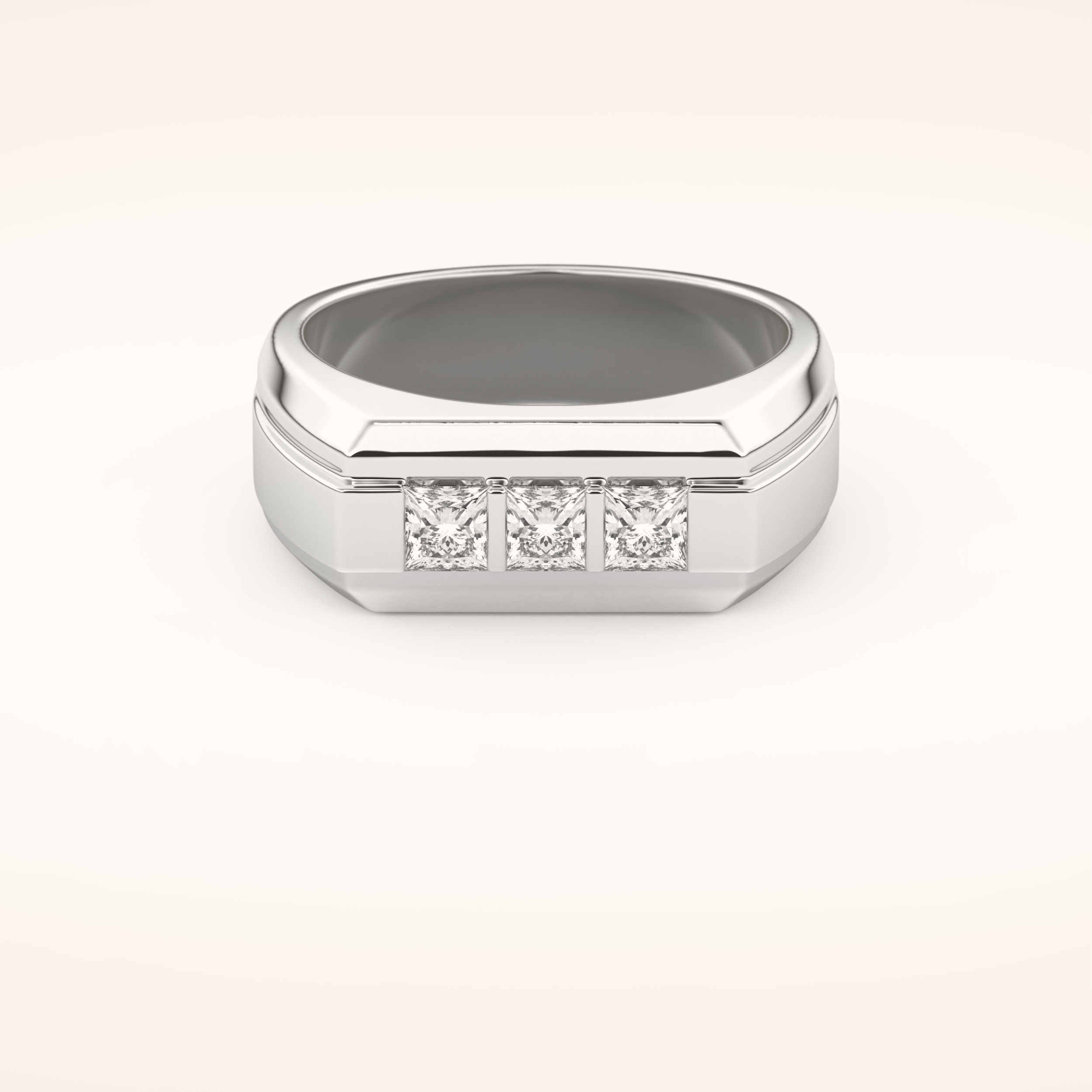 0.536 TCW Round Shaped Moissanite Multi Stone Men's Wedding Band