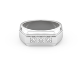0.536 TCW Princess Lab Grown Diamond Men's Wedding Band