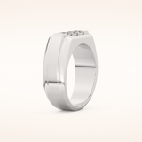 0.536 TCW Round Shaped Moissanite Multi Stone Men's Wedding Band