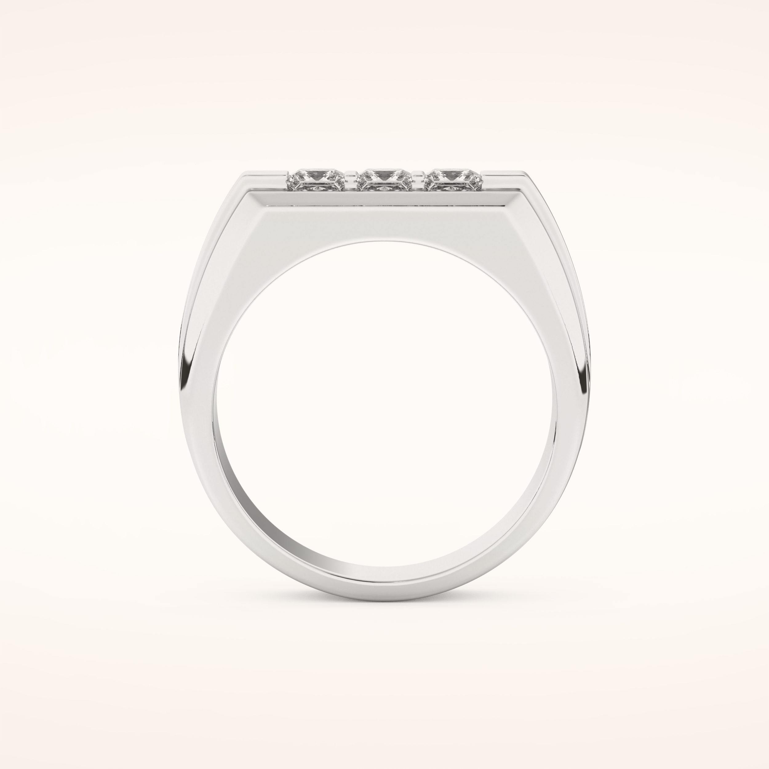 0.536 TCW Round Shaped Moissanite Multi Stone Men's Wedding Band