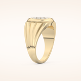 0.417 TCW Round Shaped Moissanite Multi Stone Men's Wedding Band