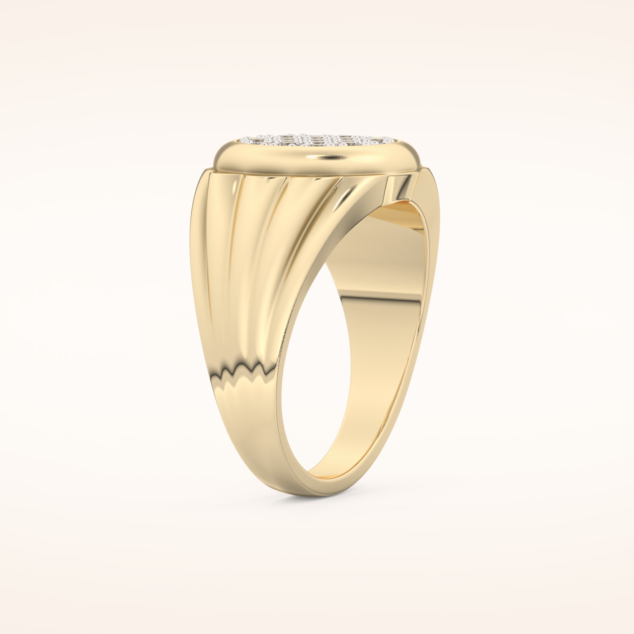 0.417 TCW Round Shaped Moissanite Multi Stone Men's Wedding Band
