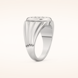 0.417 TCW Round Shaped Moissanite Multi Stone Men's Wedding Band