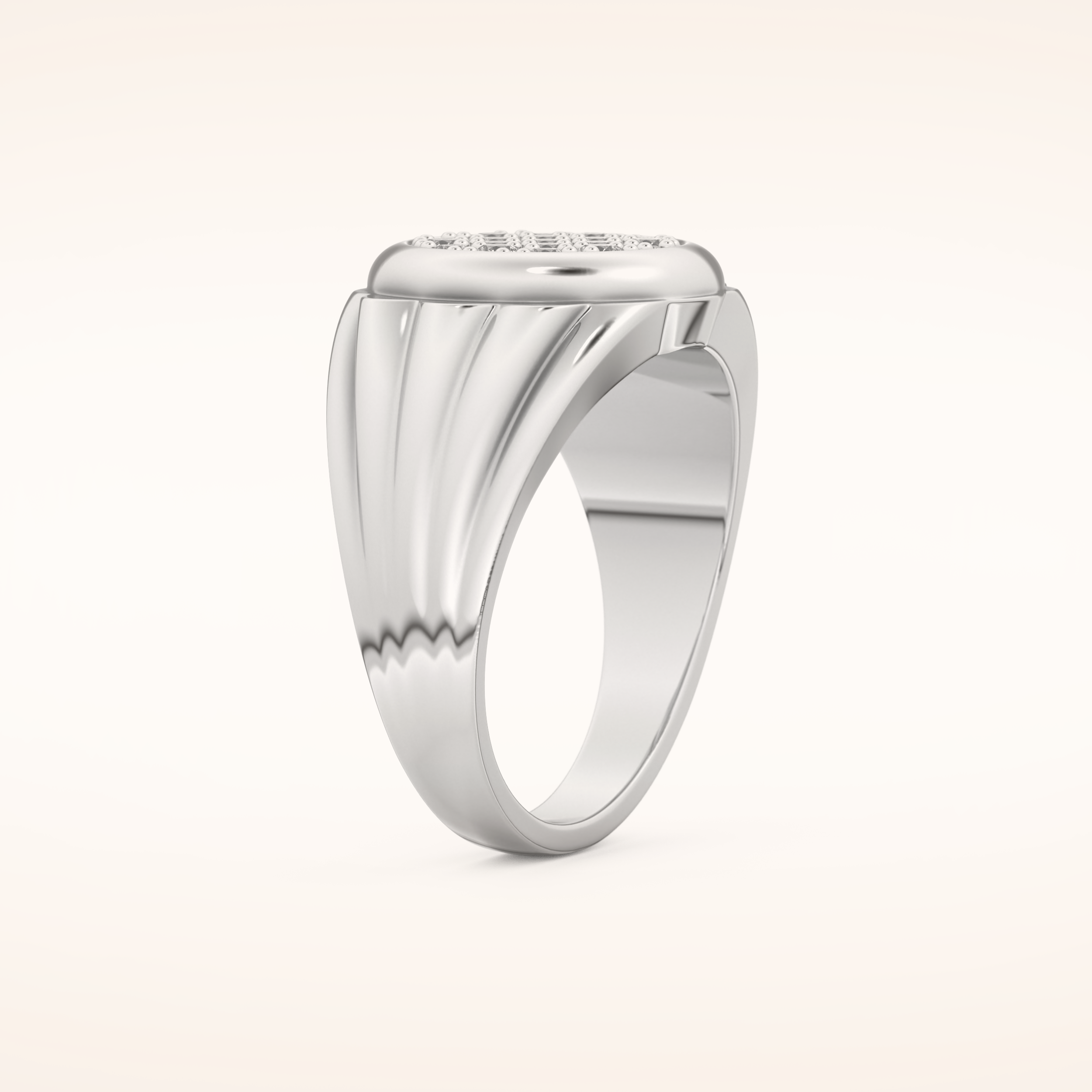 0.417 TCW Round Shaped Moissanite Multi Stone Men's Wedding Band