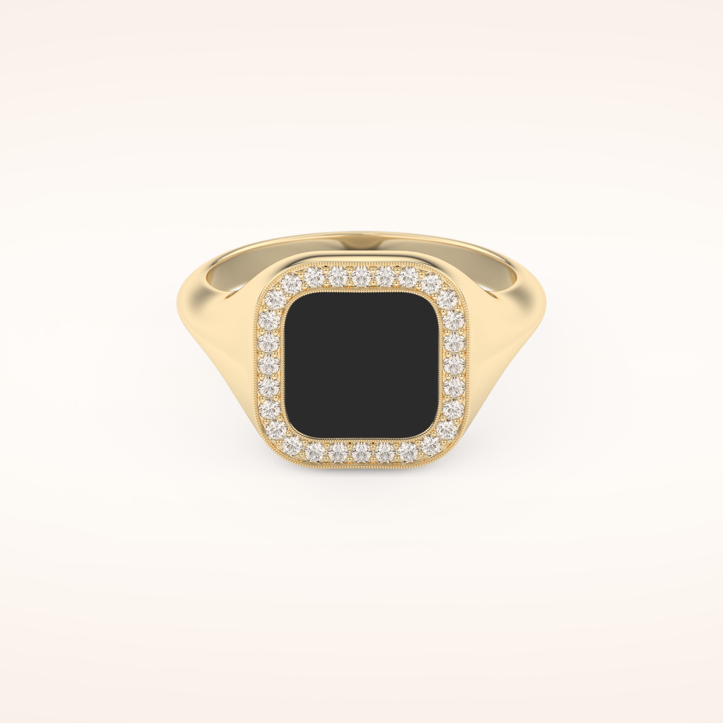 0.15 TCW Round Shaped Moissanite Signet Men's Wedding Band