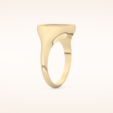 0.15 TCW Round Shaped Moissanite Signet Men's Wedding Band