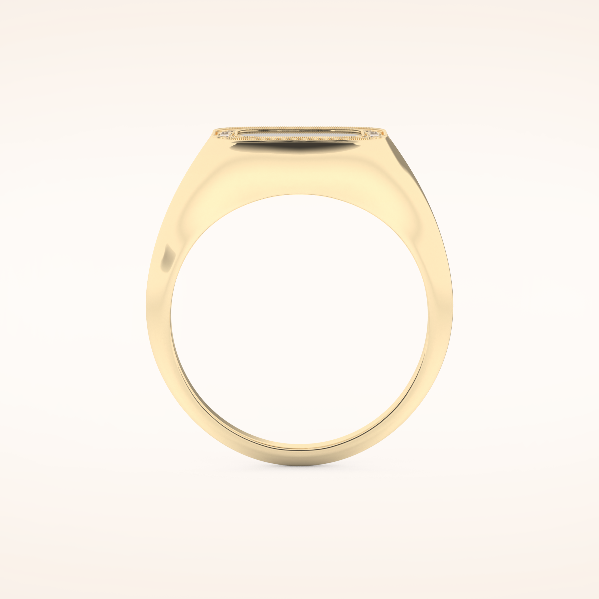 0.15 TCW Round Shaped Moissanite Signet Men's Wedding Band