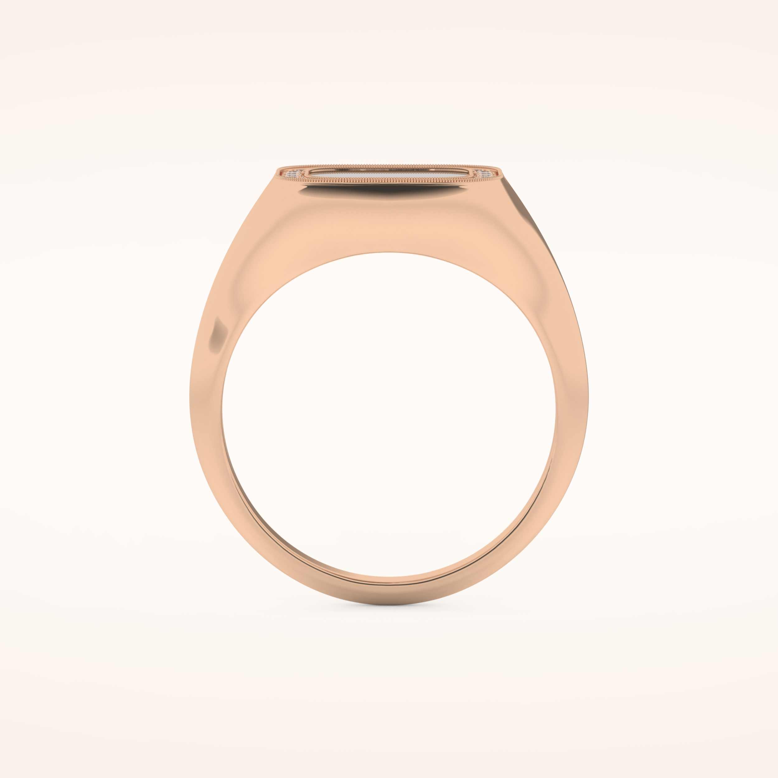 0.15 TCW Round Shaped Moissanite Signet Men's Wedding Band