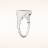 0.15 TCW Round Shaped Moissanite Signet Men's Wedding Band